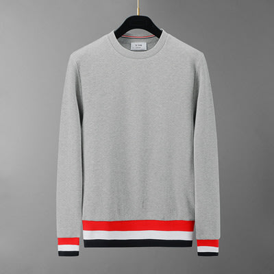 衛衣 春秋季新款華夫格TB圓領套頭 三色織帶撞色潮流休閒男女同款-細節圖7