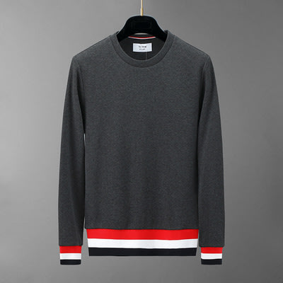 衛衣 春秋季新款華夫格TB圓領套頭 三色織帶撞色潮流休閒男女同款-細節圖8