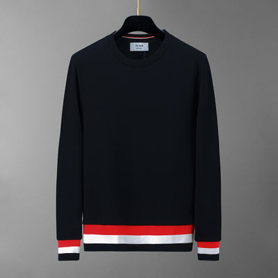 衛衣 春秋季新款華夫格TB圓領套頭 三色織帶撞色潮流休閒男女同款-細節圖9