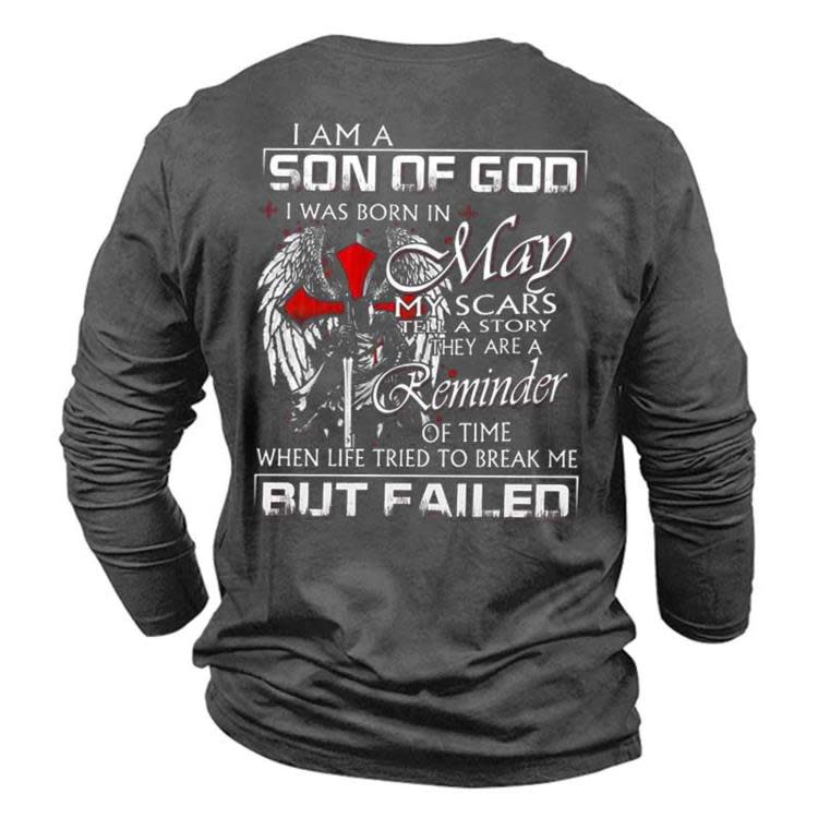 長袖T恤 歐美青年秋季新款休閒字母騎士印花ins純棉潮流寬松打底衫-細節圖3