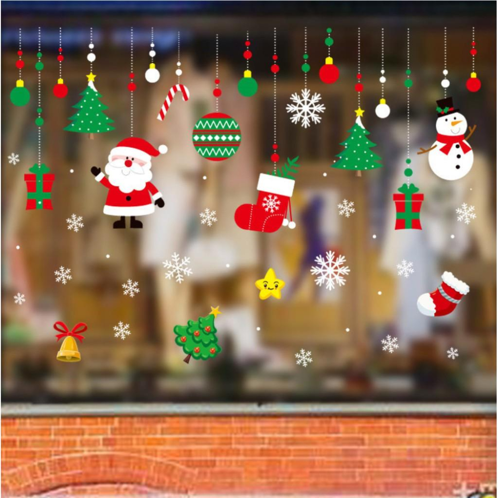 聖誕節靜電貼 聖誕老人玻璃櫥窗貼 聖誕佈置 玻璃櫥窗佈置 交換禮物 安妮小舖-細節圖4