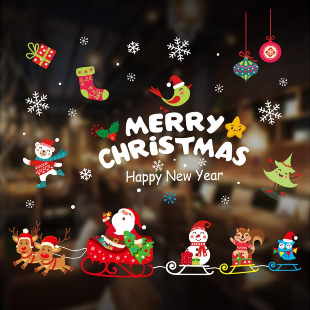 聖誕節靜電貼 聖誕老人玻璃櫥窗貼 聖誕佈置 玻璃櫥窗佈置 交換禮物 安妮小舖-細節圖6