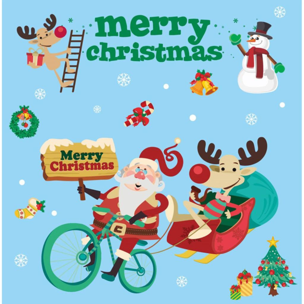 聖誕節靜電貼 聖誕老人玻璃櫥窗貼 聖誕佈置 玻璃櫥窗佈置 交換禮物 安妮小舖-細節圖8