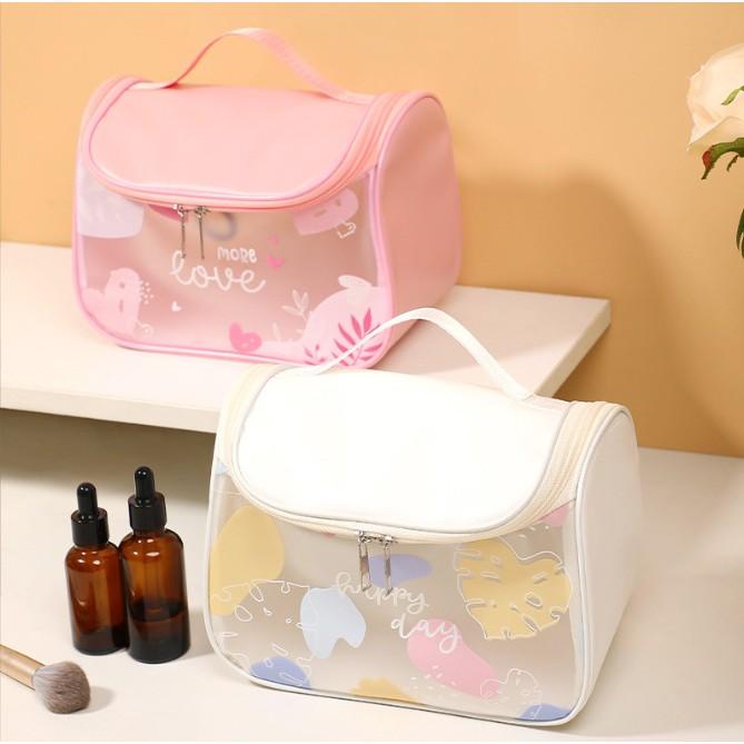 防水化妝包 手提前開盥洗包 防水包 洗漱包 旅行收納包 萬用包 手提包 大容量化妝包 安妮小舖-細節圖3