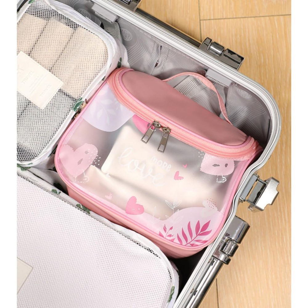 防水化妝包 手提前開盥洗包 防水包 洗漱包 旅行收納包 萬用包 手提包 大容量化妝包 安妮小舖-細節圖4