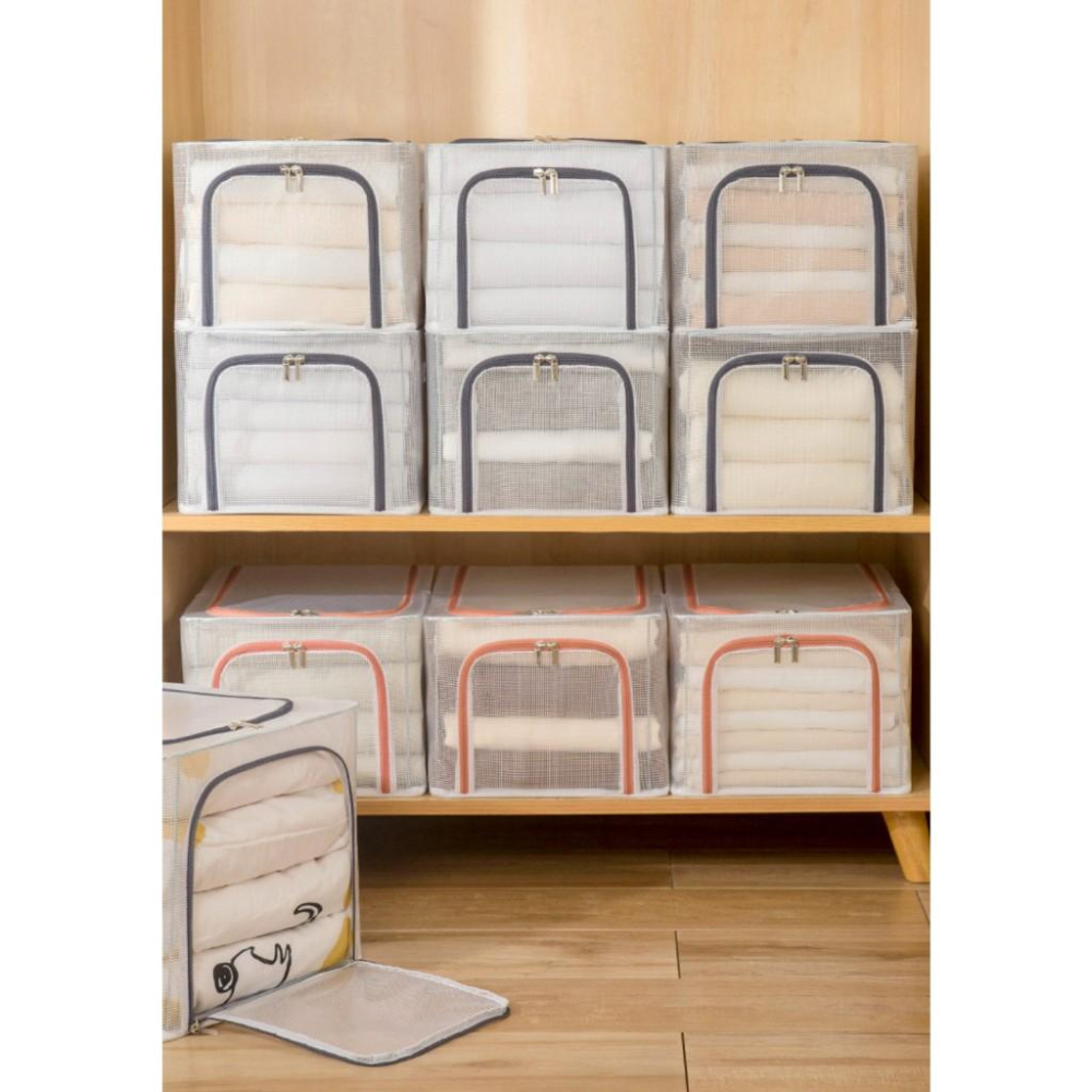 PVC網格收納箱  透明網格收納箱 置物箱 玩具收納箱 冬衣收納箱 棉被收納箱 安妮小舖-細節圖5