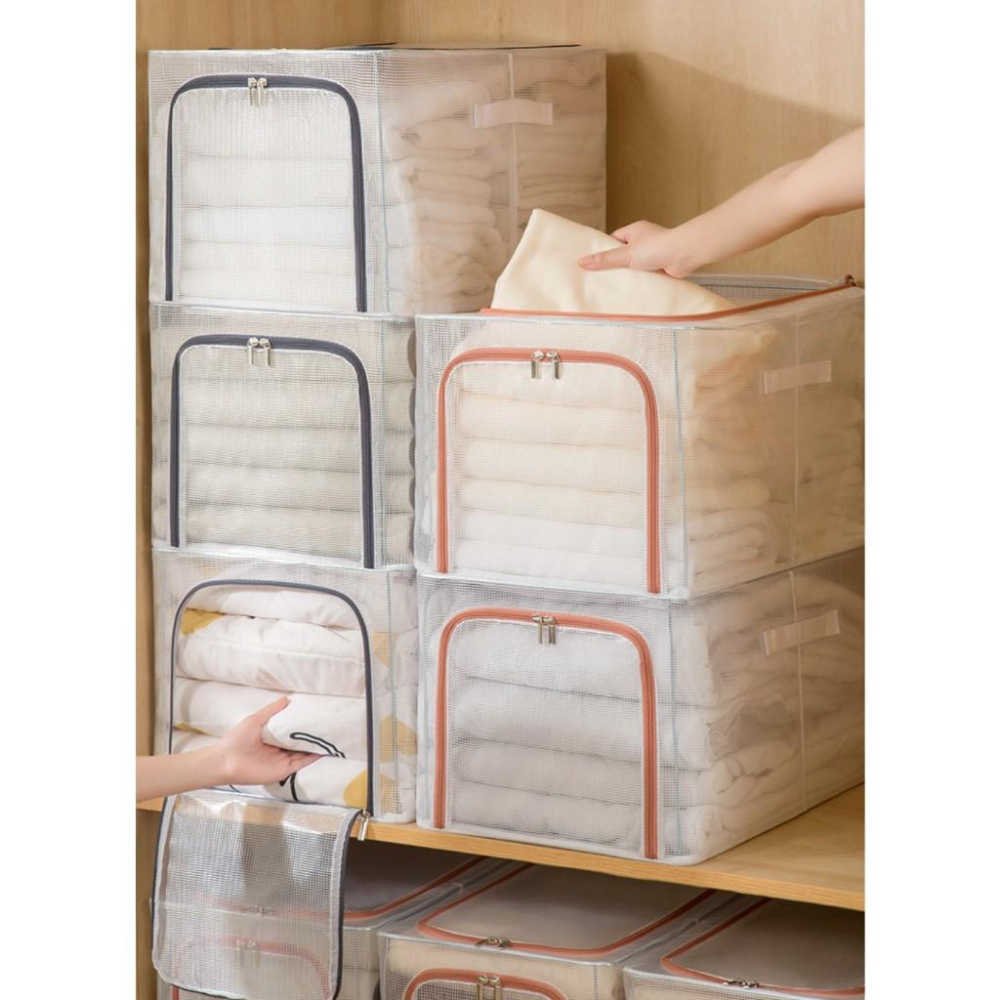 PVC網格收納箱  透明網格收納箱 置物箱 玩具收納箱 冬衣收納箱 棉被收納箱 安妮小舖-細節圖6