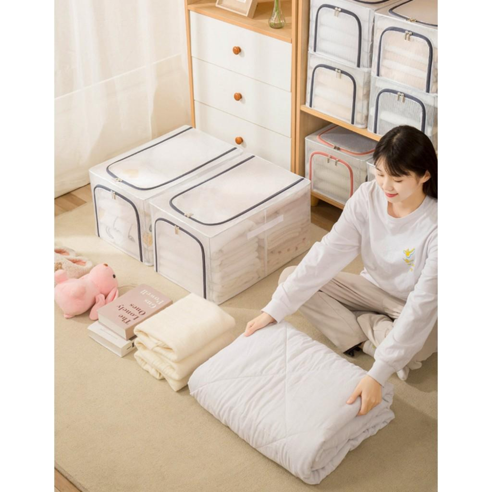 PVC網格收納箱  透明網格收納箱 置物箱 玩具收納箱 冬衣收納箱 棉被收納箱 安妮小舖-細節圖8