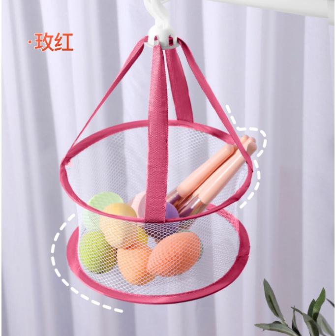 刷具美妝蛋晾曬網兜 曬衣籃 收納籃  刷具收納 玩具收納 露營晾衣籃 晾曬網 安妮小舖-細節圖6
