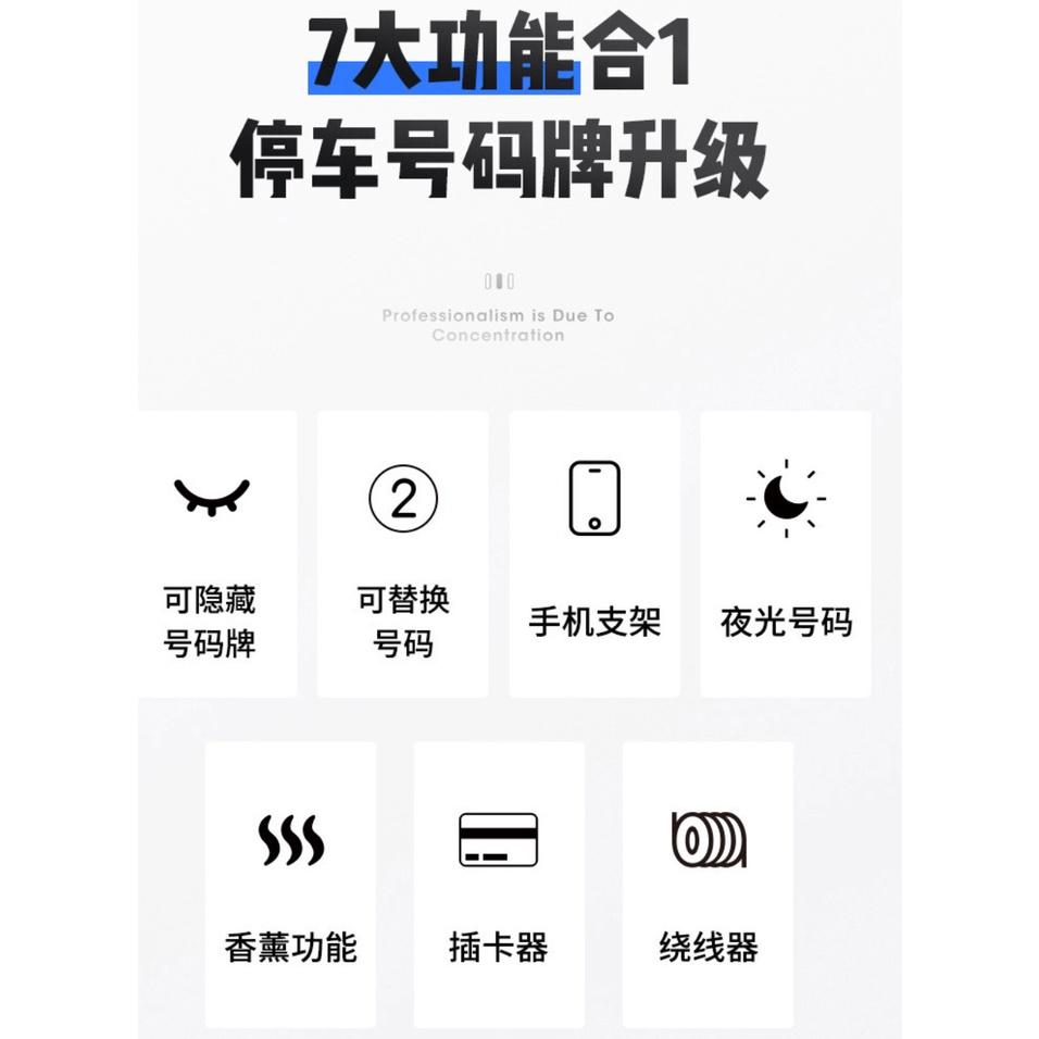 7合1隱藏式臨時停車牌 臨時停車牌 挪車電話號碼牌  移車電話號碼 夜光停車號碼牌 安妮小舖-細節圖3