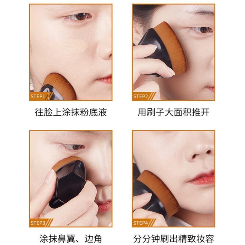 無痕粉底刷 六邊形粉底刷  55號底妝刷 修容刷 遮瑕刷 安妮小舖-細節圖3