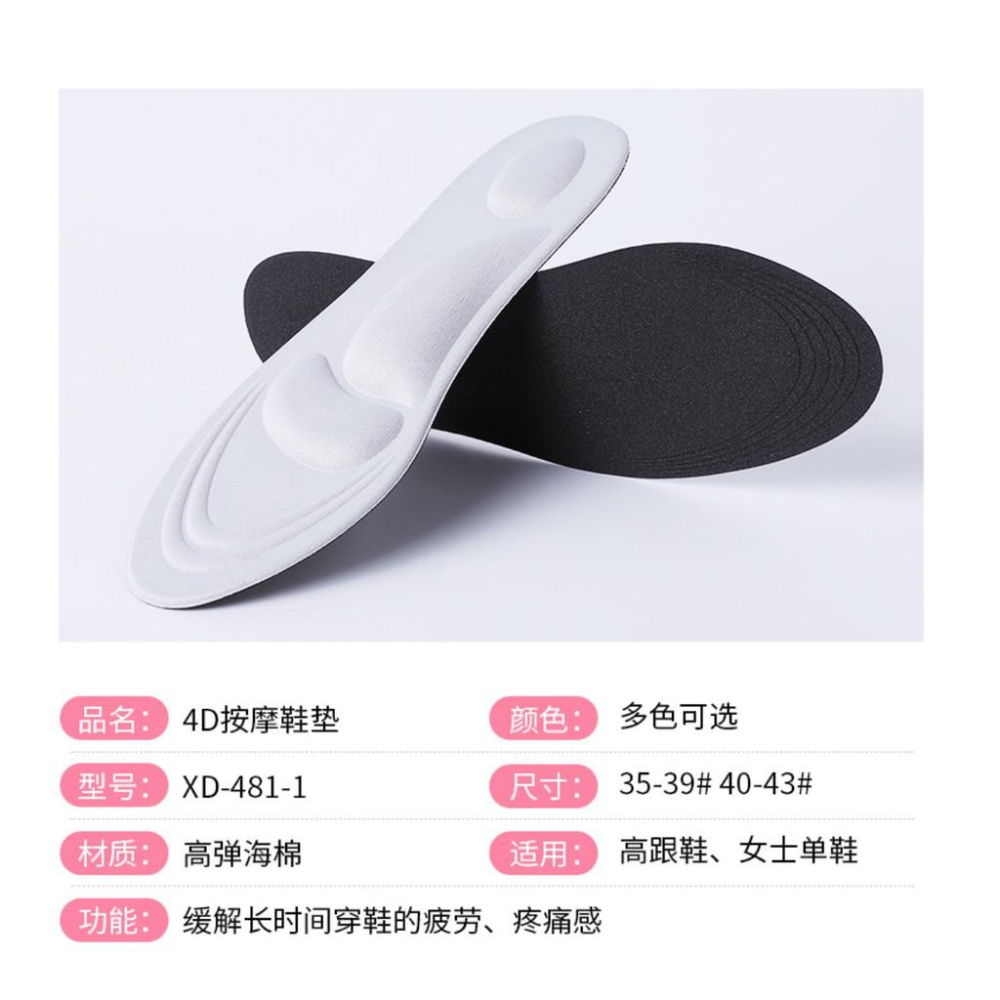4D立體紓壓鞋墊/足弓記憶鞋墊/透氣吸汗減壓足弓久站 安妮小舖-細節圖2