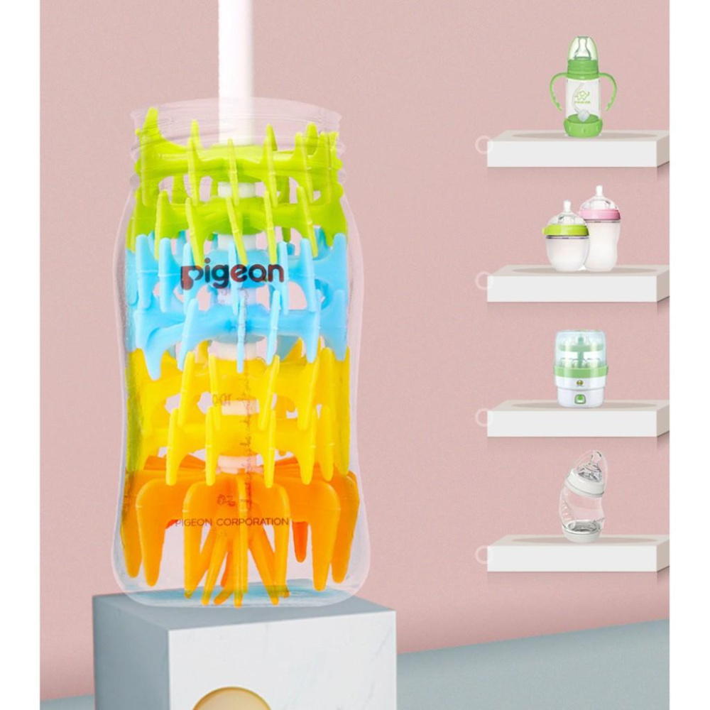 矽膠奶瓶清潔刷360度旋轉奶瓶刷奶嘴刷奶瓶清潔杯子刷瓶子刷 安妮小舖-細節圖4