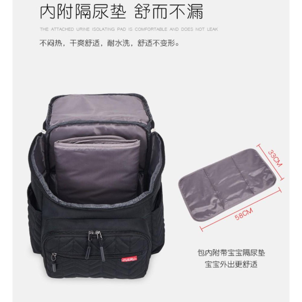 台灣現貨 多功能時尚媽媽包 防潑水媽咪包 大容量媽媽包 旅行背包 安妮小舖-細節圖7