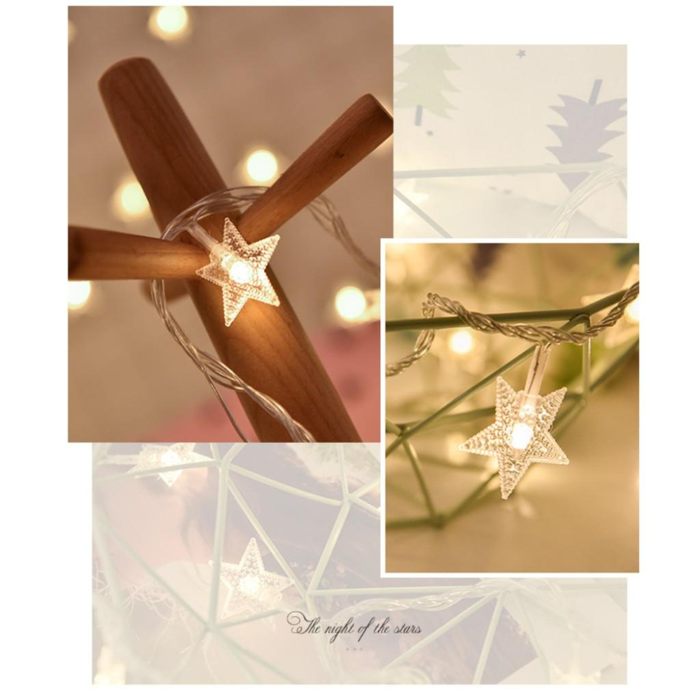 LED星星燈 聖誕燈串 露營燈 暖色燈 滿天星 直播背景燈 氣氛燈 網拍照燈 安妮小舖-細節圖3