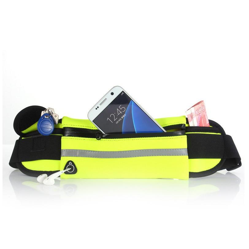 馬拉松健身房手機零錢收納腰包/夜間安全反光條運動腰包 安妮小舖-細節圖2