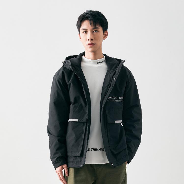 拓路者潮牌工裝大口袋男式棉服防風連帽拉鍊加厚外套保暖-細節圖4