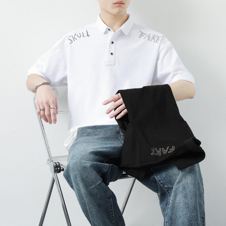 短袖T恤 2023新款夏季冰絲棉高端polo衫男士商務翻領上衣潮牌服裝-細節圖2