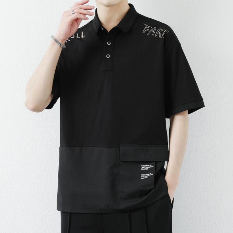 短袖T恤 2023新款夏季冰絲棉高端polo衫男士商務翻領上衣潮牌服裝-細節圖3