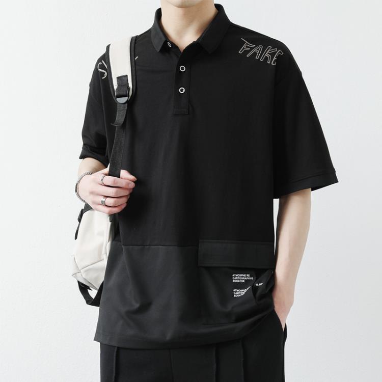 短袖T恤 2023新款夏季冰絲棉高端polo衫男士商務翻領上衣潮牌服裝-細節圖4