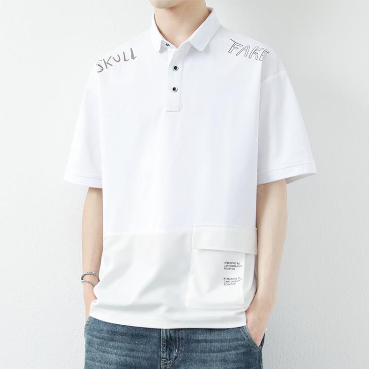 短袖T恤 2023新款夏季冰絲棉高端polo衫男士商務翻領上衣潮牌服裝-細節圖7