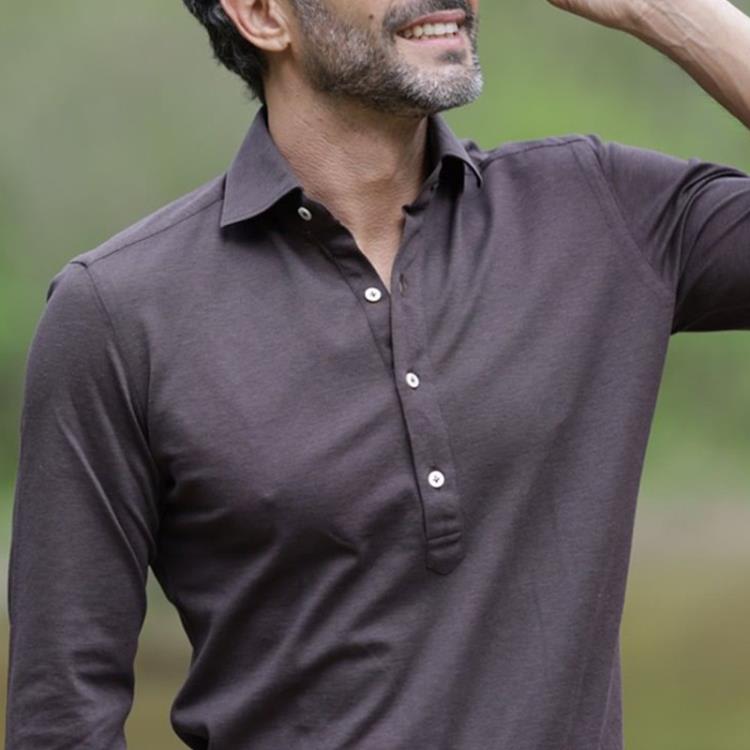 襯衫 2023歐美夏季新款休閒男士Polo翻領開衫上衣-細節圖9