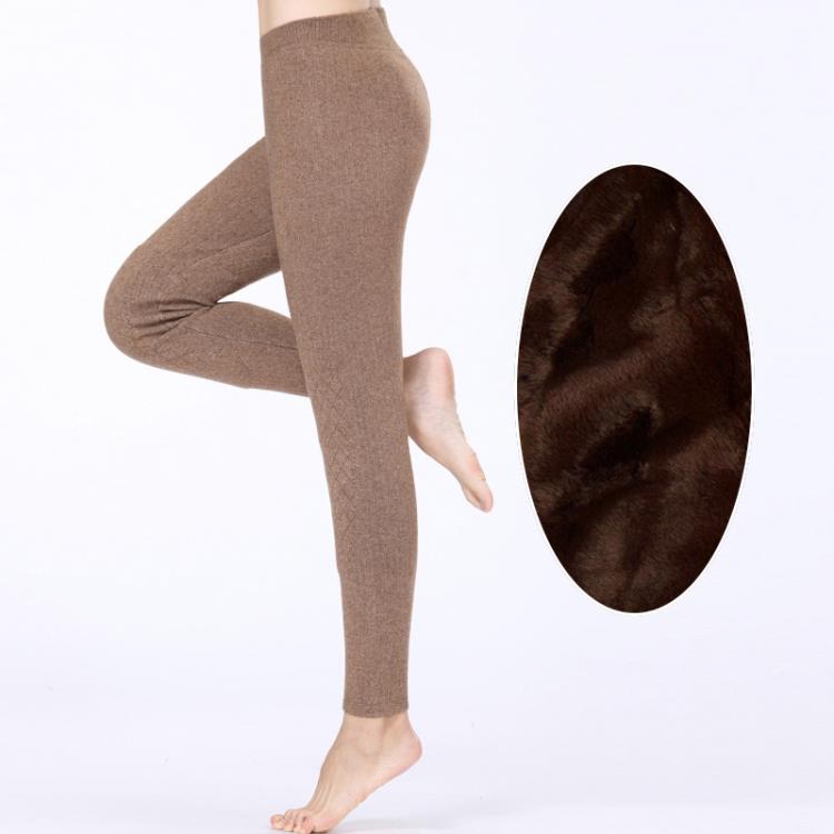 恒原祥保曖2023冬季中老年媽媽裝女式羊絨毛線褲加絨加厚舒適高腰-細節圖3