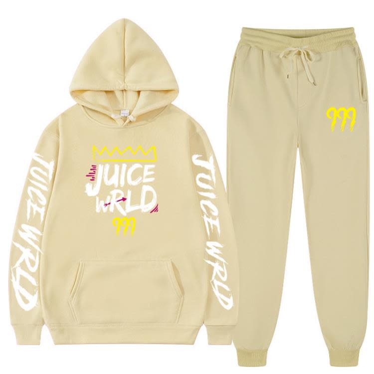 新款說唱歌手juice wrld同款衛衣寬松男女帶帽衛衣套裝秋冬-細節圖2