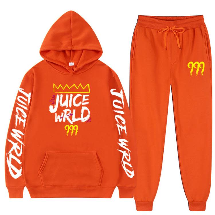 新款說唱歌手juice wrld同款衛衣寬松男女帶帽衛衣套裝秋冬-細節圖3