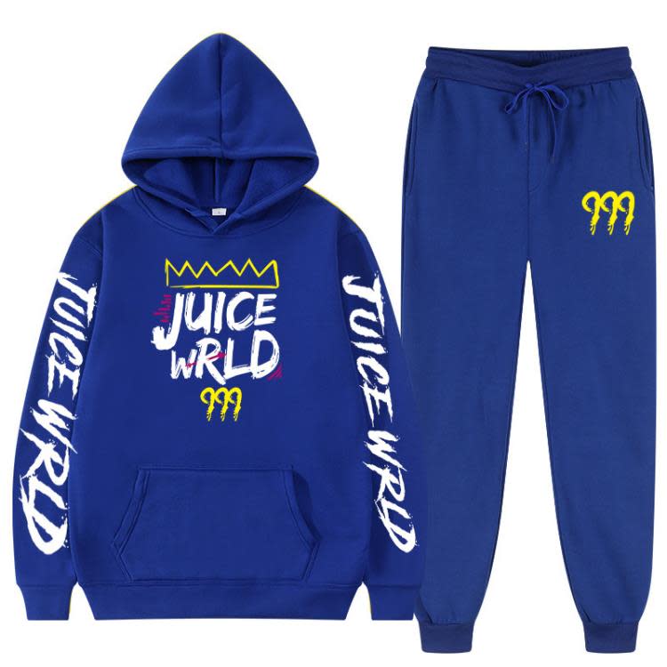 新款說唱歌手juice wrld同款衛衣寬松男女帶帽衛衣套裝秋冬-細節圖4