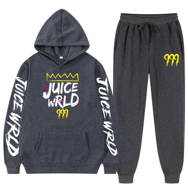 新款說唱歌手juice wrld同款衛衣寬松男女帶帽衛衣套裝秋冬-細節圖5