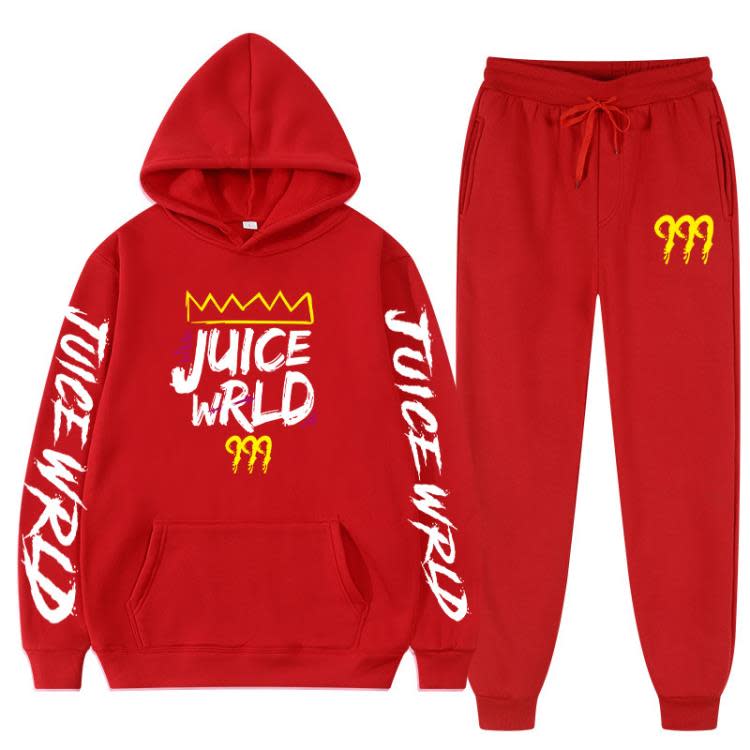 新款說唱歌手juice wrld同款衛衣寬松男女帶帽衛衣套裝秋冬-細節圖6