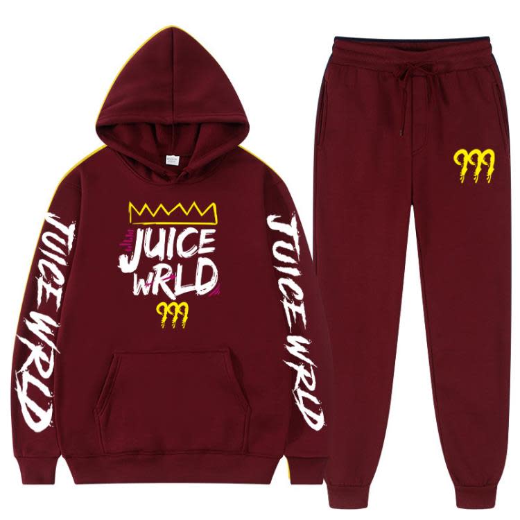 新款說唱歌手juice wrld同款衛衣寬松男女帶帽衛衣套裝秋冬-細節圖8