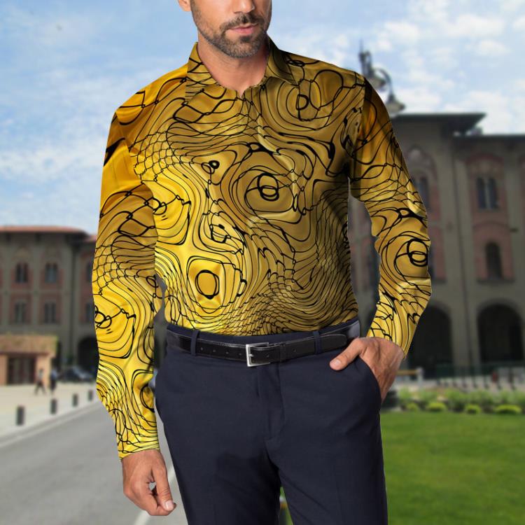 襯衫 2023春新款貨源男士歐碼3D印花夏威夷長袖薄款上衣男-細節圖4