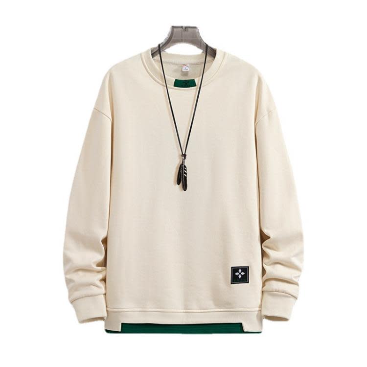 衛衣 春秋潮牌圓領男士新款長袖學生上衣打底衫套頭休閒寬松男-細節圖5