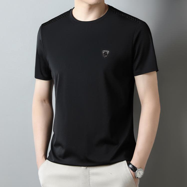 圓領短袖男士夏季新款2023中青年個性套頭短袖T恤男裝上衣半袖潮-細節圖3