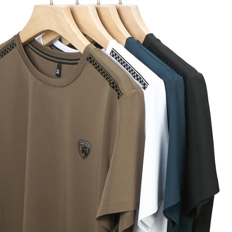 圓領短袖男士夏季新款2023中青年個性套頭短袖T恤男裝上衣半袖潮-細節圖4