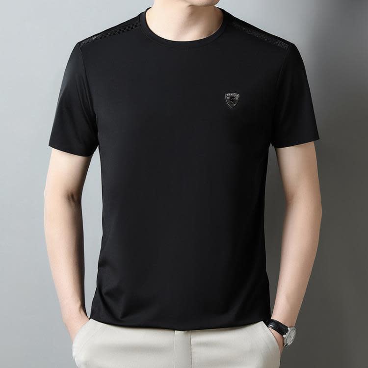 圓領短袖男士夏季新款2023中青年個性套頭短袖T恤男裝上衣半袖潮-細節圖6