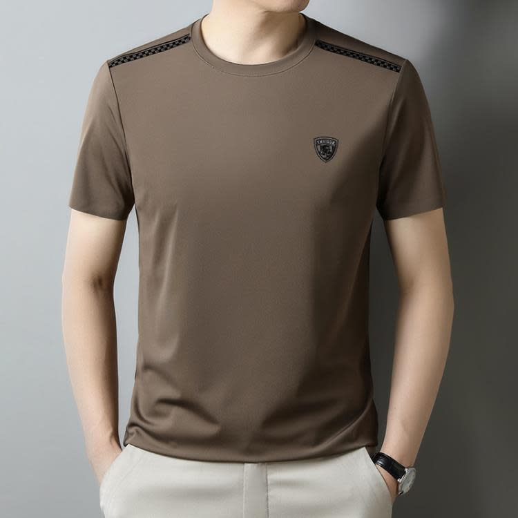 圓領短袖男士夏季新款2023中青年個性套頭短袖T恤男裝上衣半袖潮-細節圖8