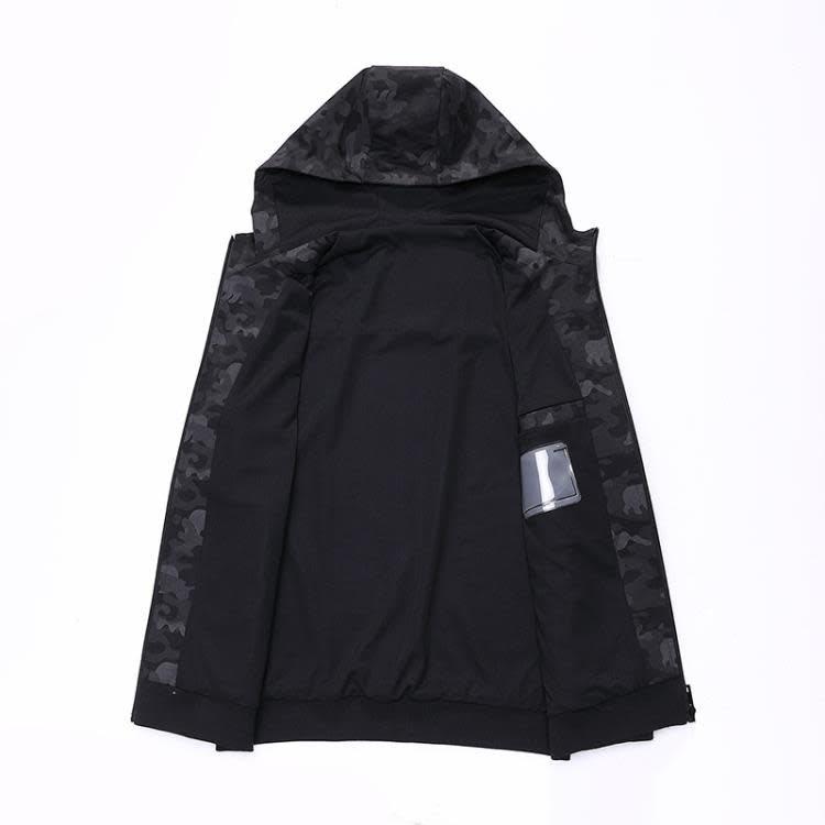 衛衣 男士外套春秋季正韓潮流連帽寬松加肥加大碼男裝休閒迷彩上衣-細節圖5