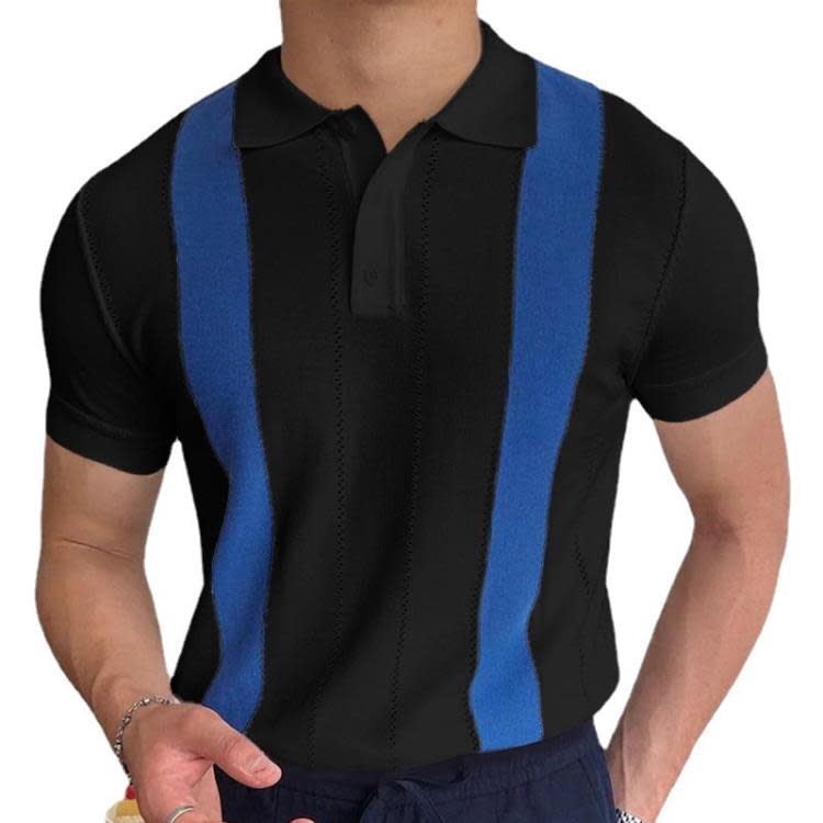 短袖polo衫 歐美男裝 新款撞色針織衫 男士休閒Polo衫潮SR0096-細節圖5