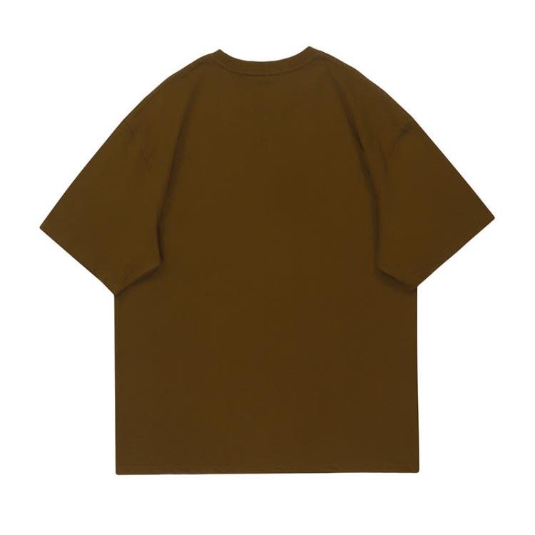 T-002時尚男裝簡約字母印花短袖T恤2023春夏新款圓領寬松顯瘦上衣-細節圖3