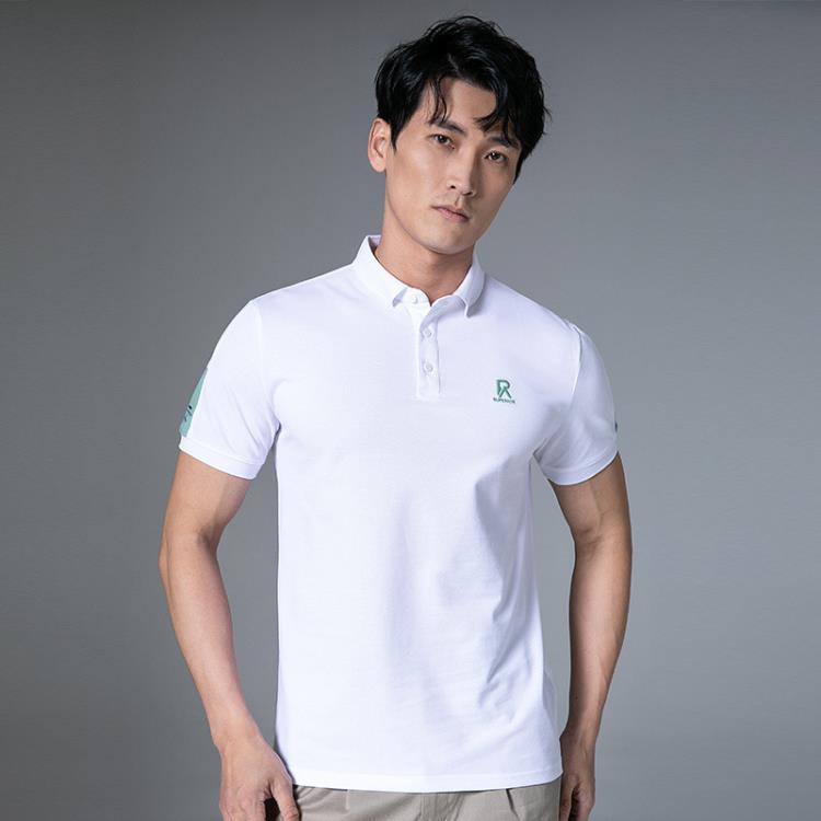 短袖T恤 刺繡polo衫男潮牌修身男裝上衣工作服翻領t恤男夏季2023新款-細節圖2