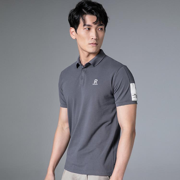 短袖T恤 刺繡polo衫男潮牌修身男裝上衣工作服翻領t恤男夏季2023新款-細節圖3