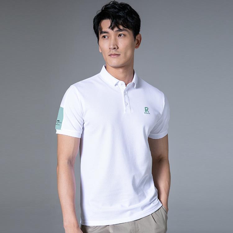 短袖T恤 刺繡polo衫男潮牌修身男裝上衣工作服翻領t恤男夏季2023新款-細節圖4