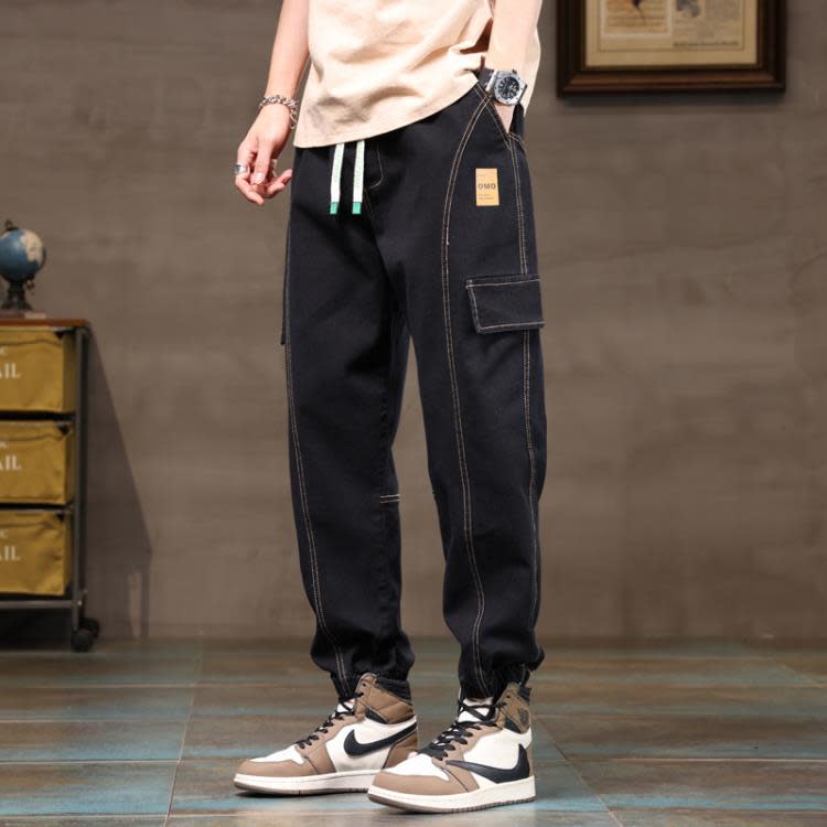 牛仔褲 春秋季男士新款男時尚正韓男士小腳褲正韓青年休閒九分褲男-細節圖2