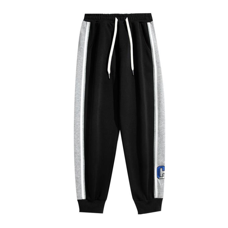 休閒褲 運動褲男春秋款側條紋撞邊潮流褲子寬松束腳春秋衛褲男士-細節圖5