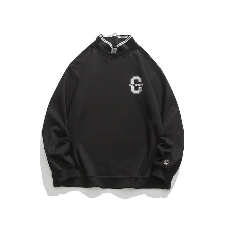 北界男裝 美式潮牌2023春季新款簡約字母休閒衛衣男潮流套頭外套-細節圖2