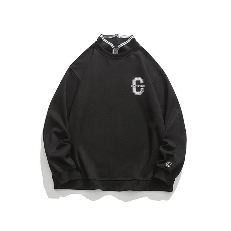 北界男裝 美式潮牌2023春季新款簡約字母休閒衛衣男潮流套頭外套-細節圖6