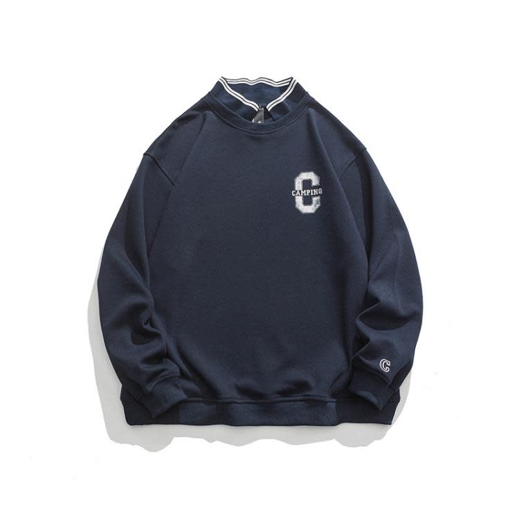 北界男裝 美式潮牌2023春季新款簡約字母休閒衛衣男潮流套頭外套-細節圖7